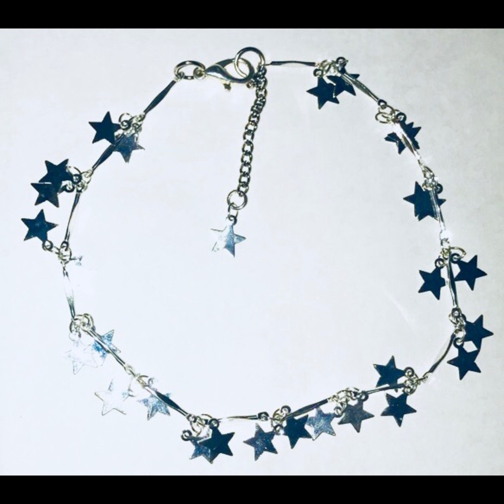 Silver Star charm anklet
